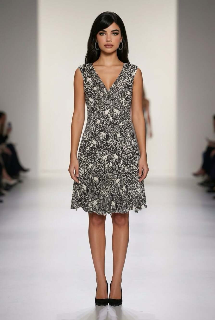 Lauren Ralph Lauren 100% Silk Paisley Print V-Neck Sleeveless Dress Size 10